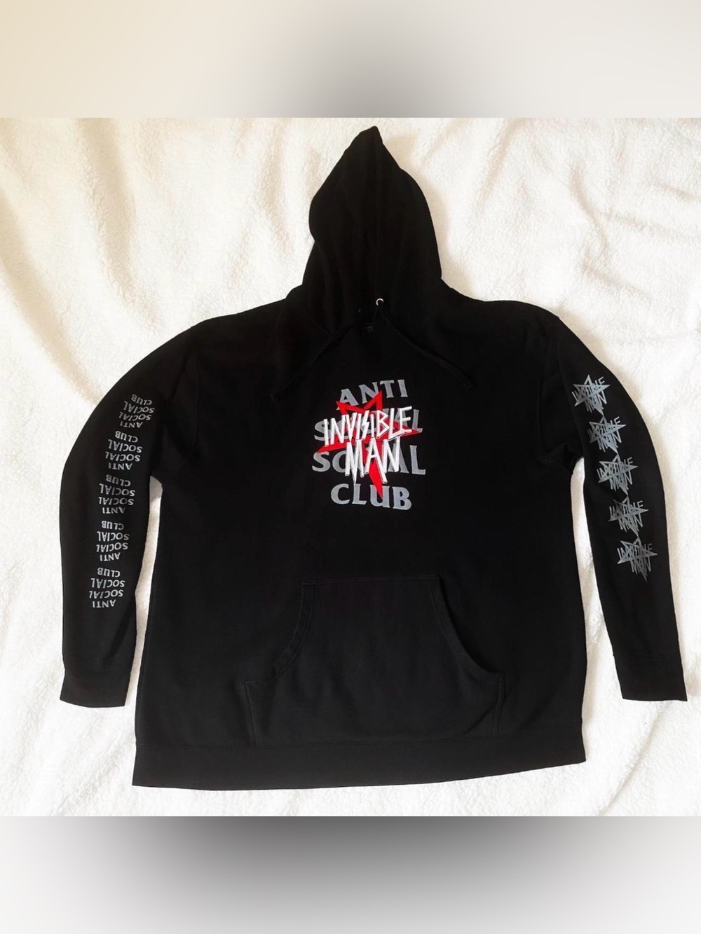 Black Anti Social Social Club X Invisible Man hoodie